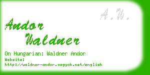 andor waldner business card